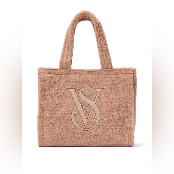 Victoria's Secret Handbags - NWOT Victoria's Secret Tan Brown Plush Fleece Tote Bag